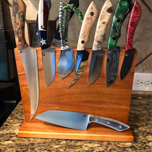Customer photo review of Acacia Hardwood Magnetic Knife Block