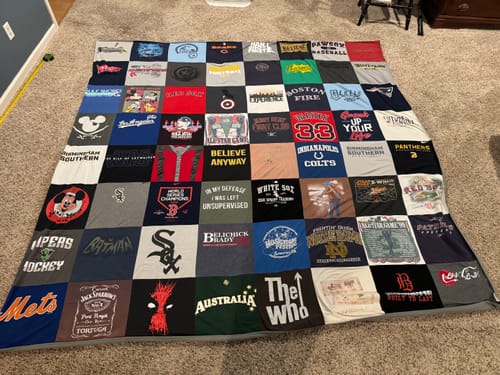 T-shirt quilt featuring indianapolis colts, boston red sox by Elizabeth from AL