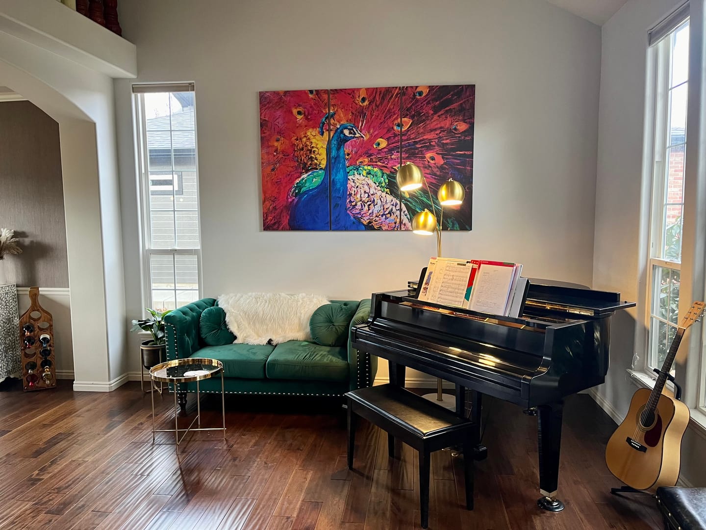 Customer photo review of Oil painting. Beautiful multicolored peacock №2802 Ready to Hang Canvas Print