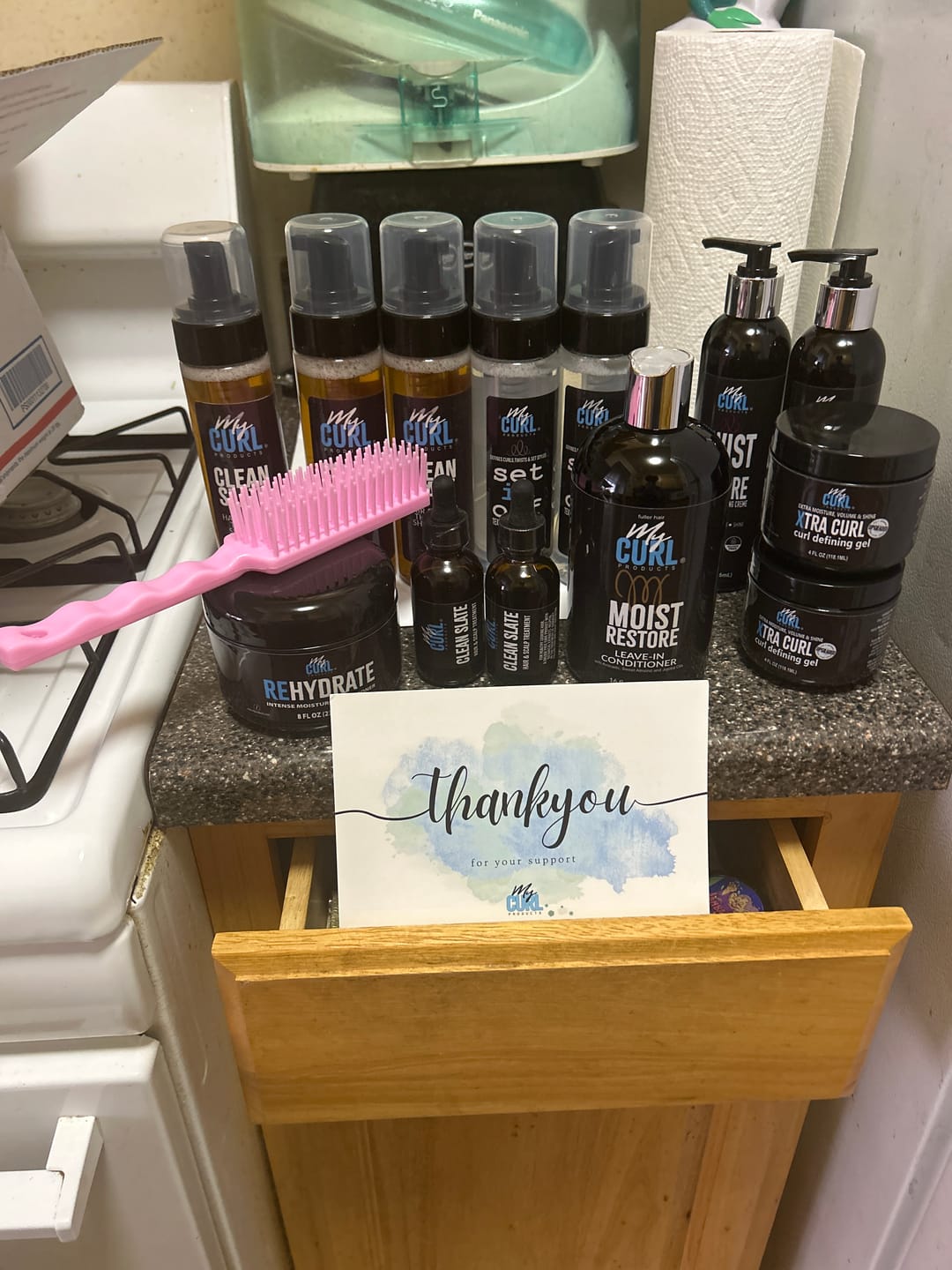 Customer photo review of MY CURL HAIRCARE ESSENTIALS BUNDLE