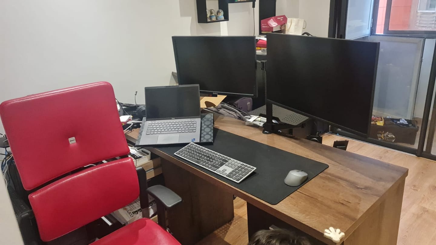 Customer photo review of Support pour DEUX moniteurs OPE-6