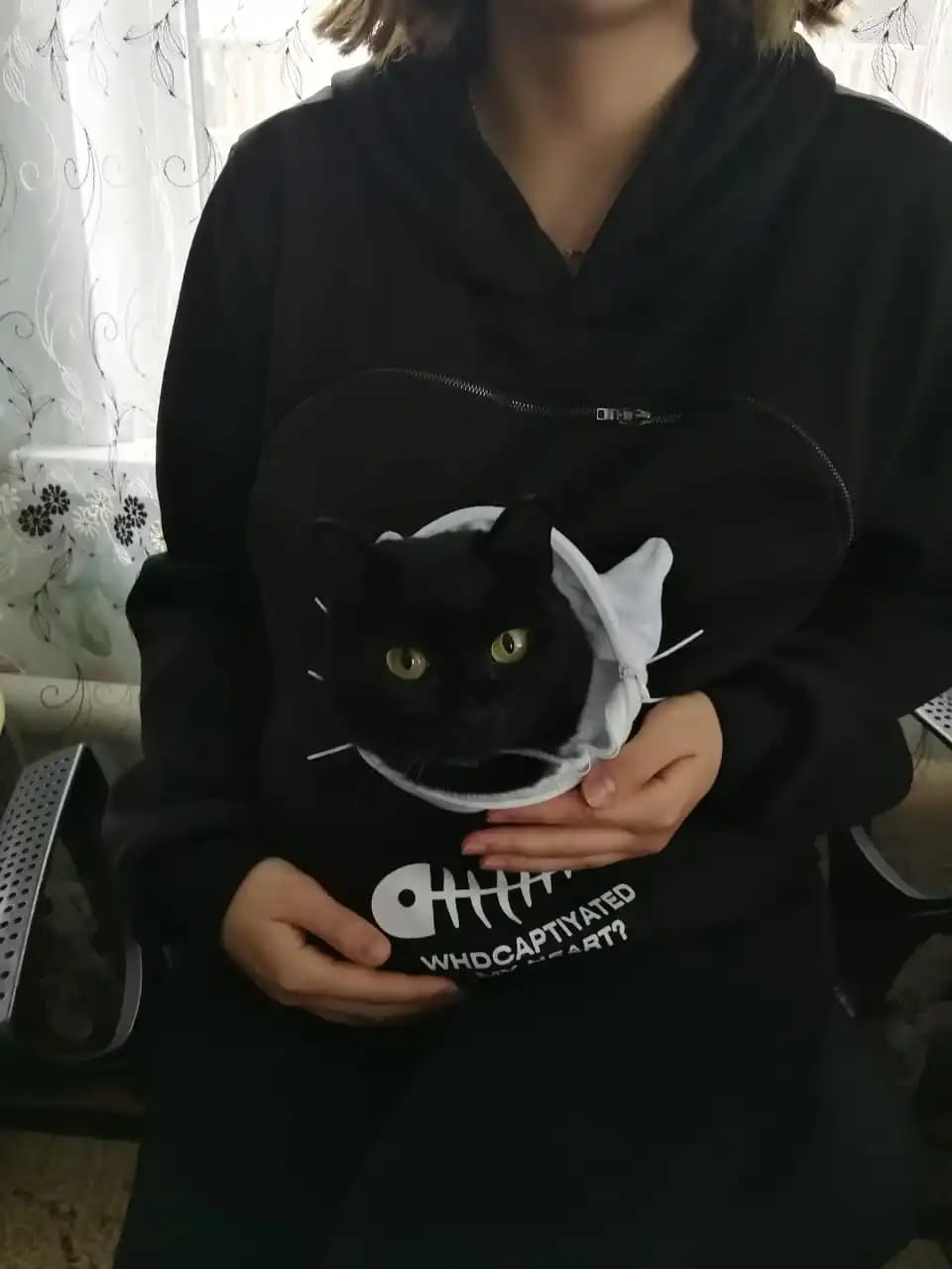 Customer photo review of Pawsome Cat Pocket Hoodie