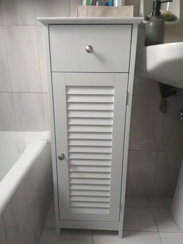 Customer photo review of Βοηθητικό Στενό Ντουλαπάκι Μπάνιου Ντουλάπι πλαϊνό Τουαλέτας με συρτάρι λευκό   BB-C43WT