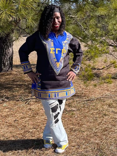 Customer photo review of Dashiki Shirt- SGRHO Long Sleeve