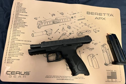 Customer photo review of Beretta® APX Schematic Handgun Mat
