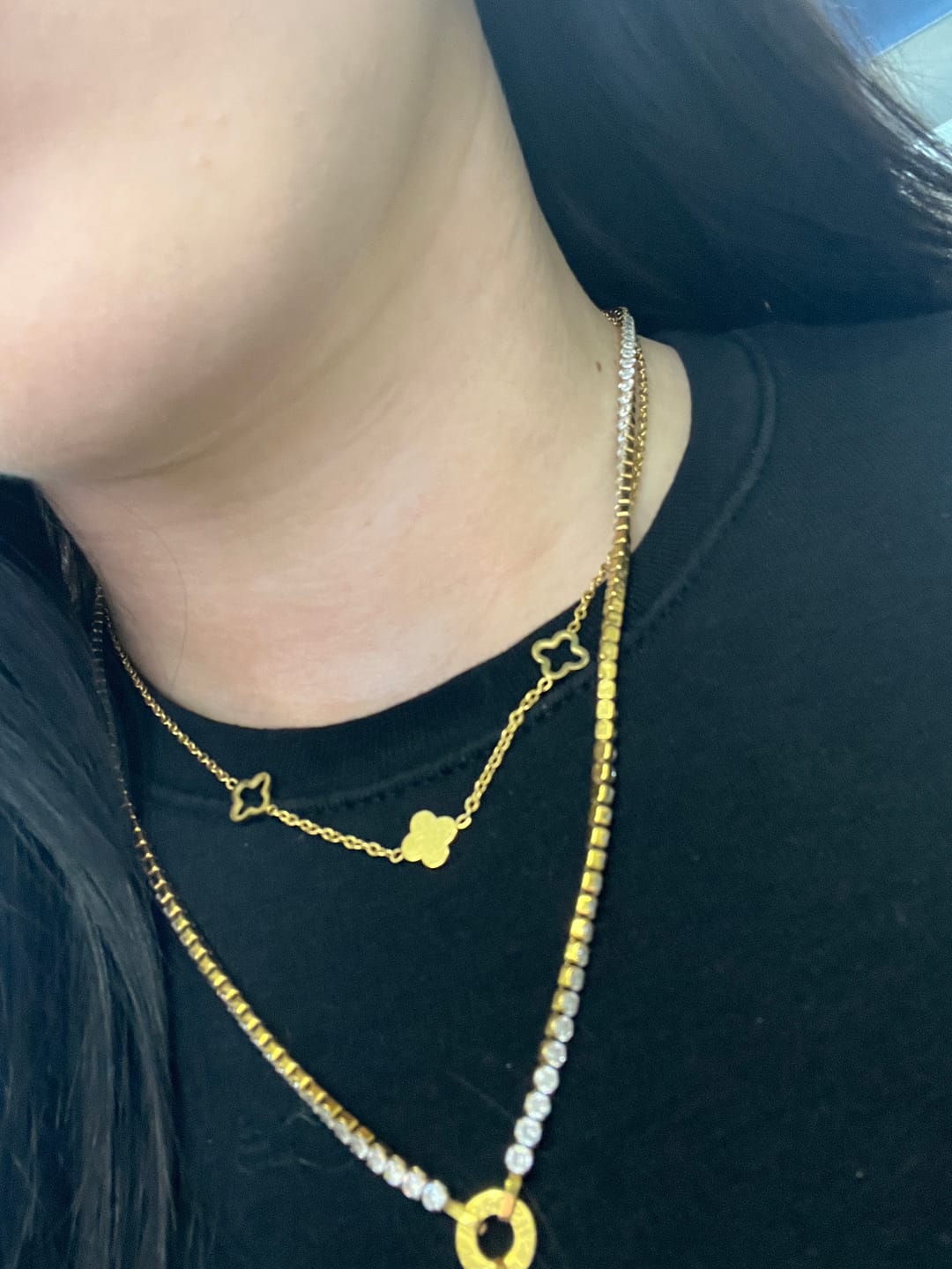 Customer photo review of Clover Kette | 18K vergoldet