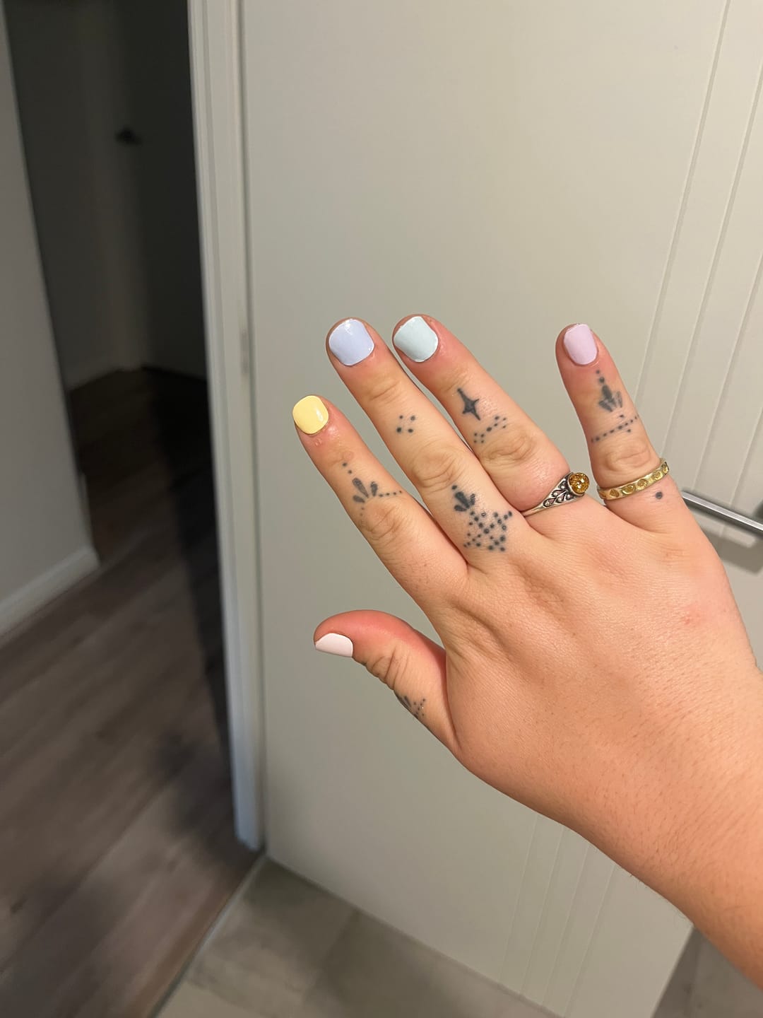 Customer photo review of Pastel Rainbow DIY Semicured Gel Nail Sticker Kit