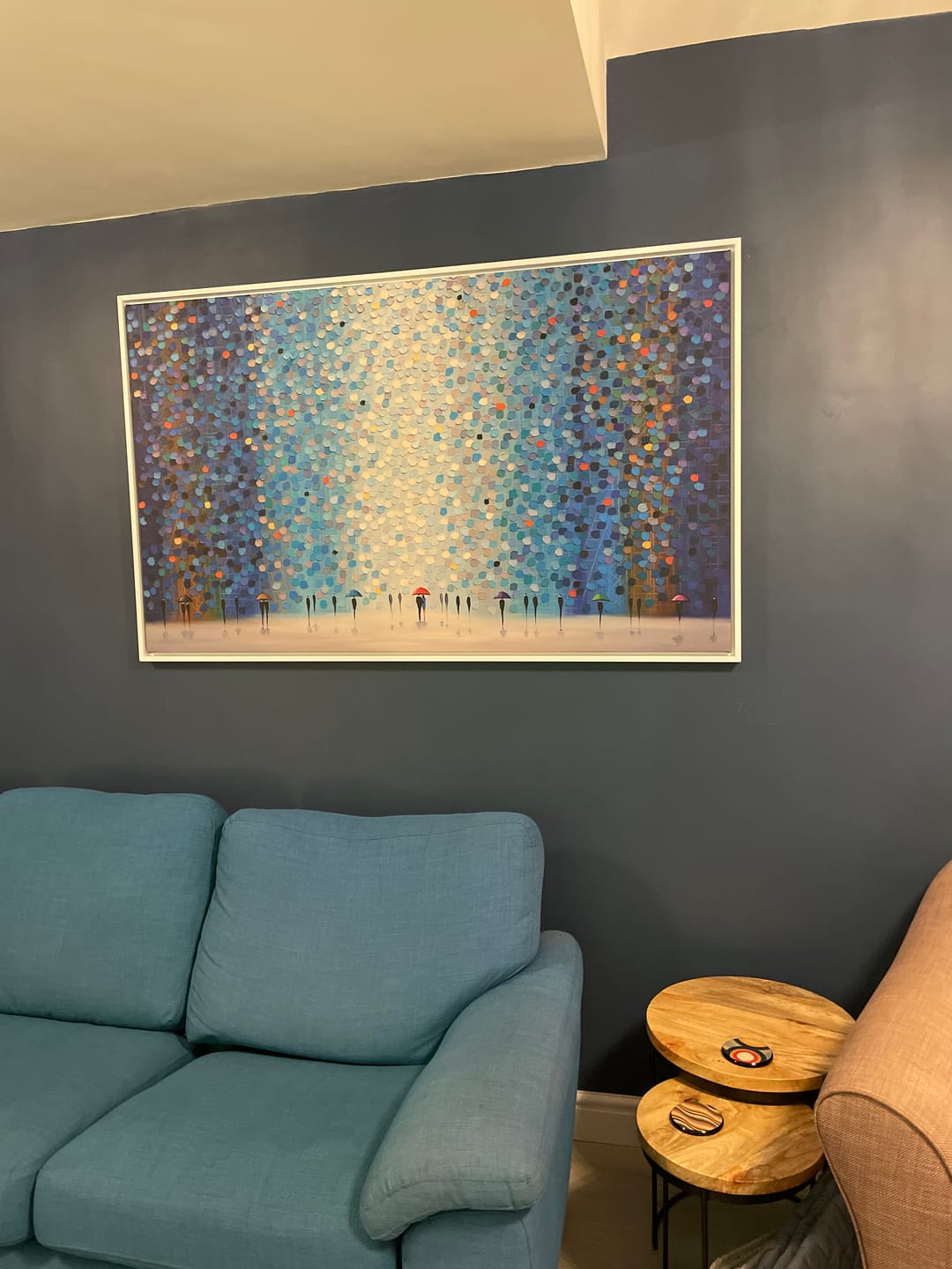 Customer photo review of Umbrellas At Night Canvas Print