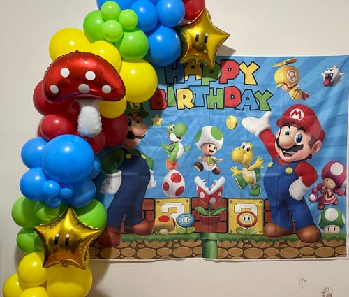 Customer photo review of Super Bros. Balloon Garland Kit