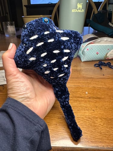 Customer photo review of (Limit 1 Per Customer Please) Rayna The Stingray Crochet Pattern & Matching Greeting Card: Get 1 Free