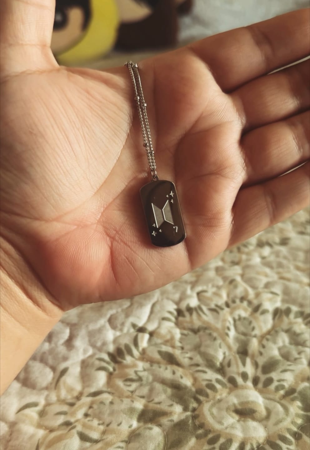 Customer photo review of BTS Army Name Tag Necklace