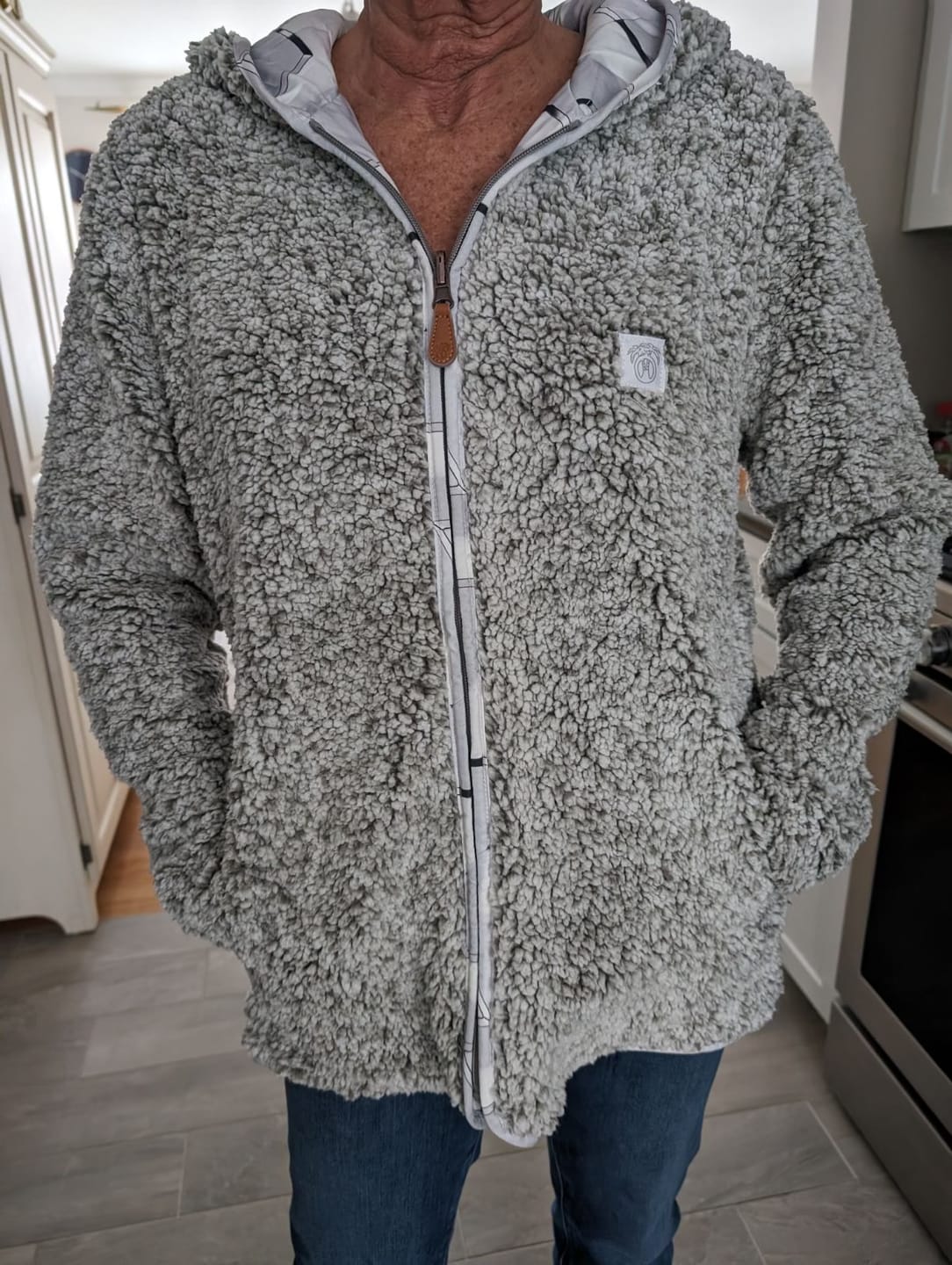 Customer photo review of Reversible Sherpa Full Zip Hoodie
