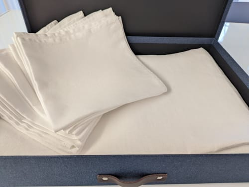 Customer photo review of Tovaglia in Puro Lino Bianco Su Misura