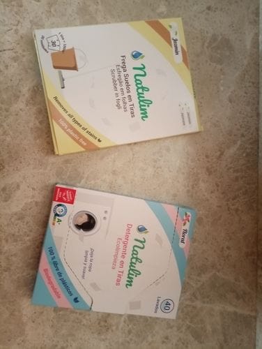 Customer photo review of Eco-Tiras de Detergente 40 lavados Natulim
