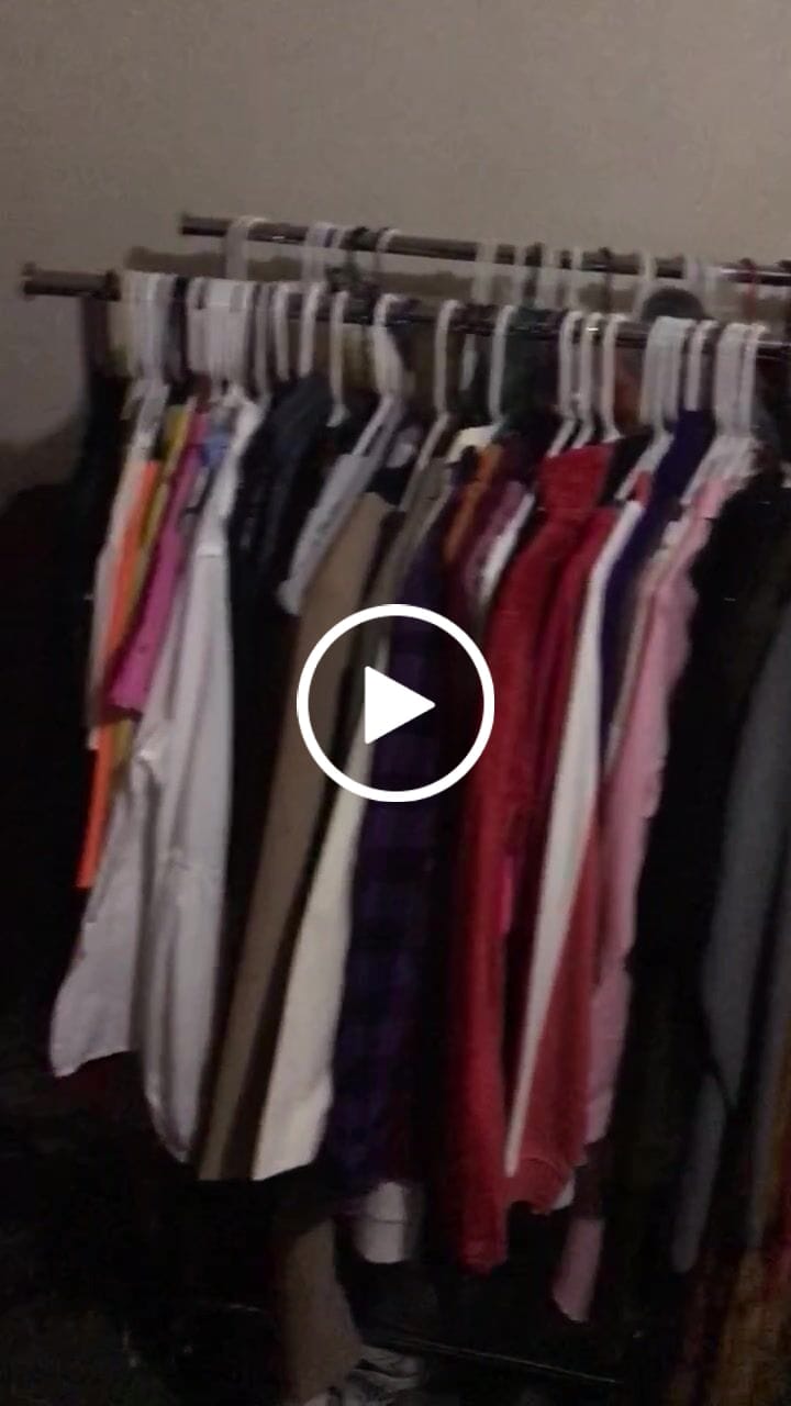 Customer video review of Raybee 75"W x 68"H Double Rolling Clothes Rack with Wheels,630LBS Heavy-Duty Commercial Garment Rack, For Bedroom