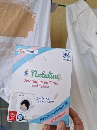 Customer photo review of Eco-Tiras de Detergente 40 lavados Natulim