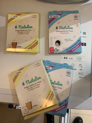 Customer photo review of Eco-Tiras de Detergente 40 lavados Natulim