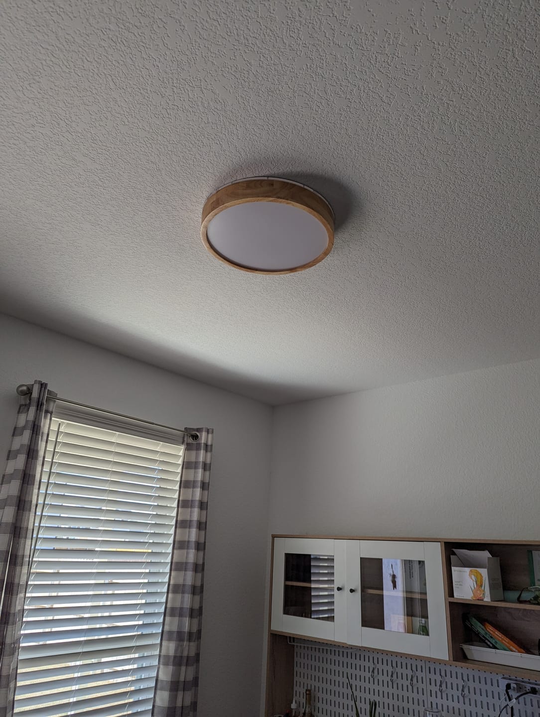Customer photo review of Scandinavian Wooden Round LED Flush Mount