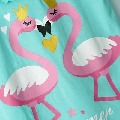 Customer photo review of Girls Printed Soft Cotton Frill Top