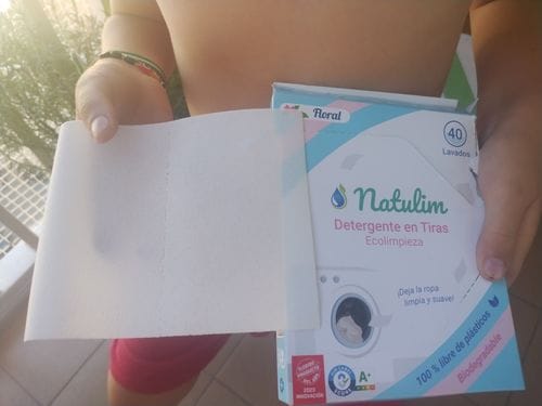 Customer photo review of Eco-Tiras de Detergente 40 lavados Natulim