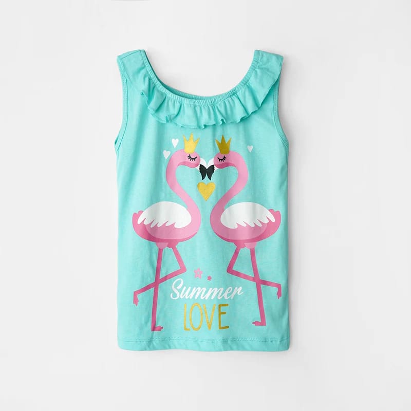 Customer photo review of Girls Printed Soft Cotton Frill Top
