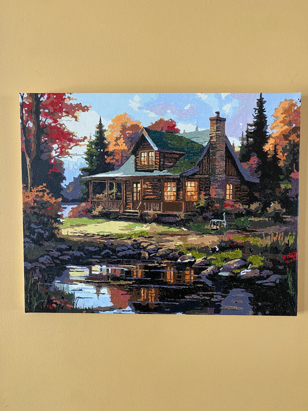 Customer photo review of Lakeside Retreat - Paint by Numbers