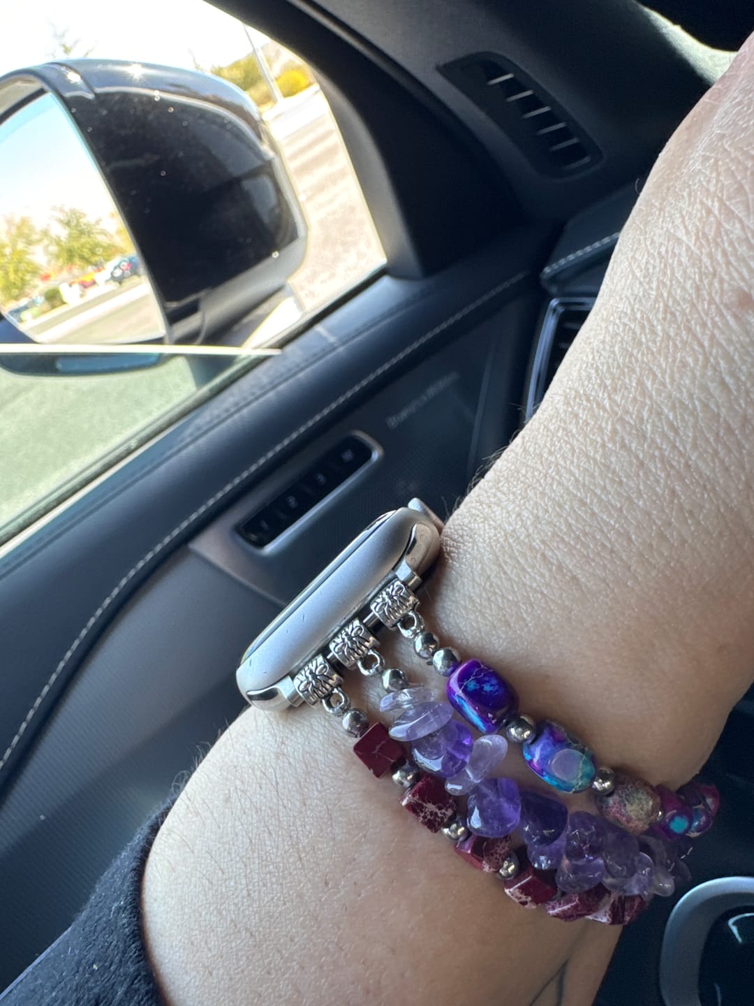 Customer photo review of Royal Amethyst Stretch Apple Watch Strap