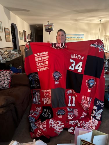 T-shirt quilt featuring washington capitals hockey team by Kim from MD