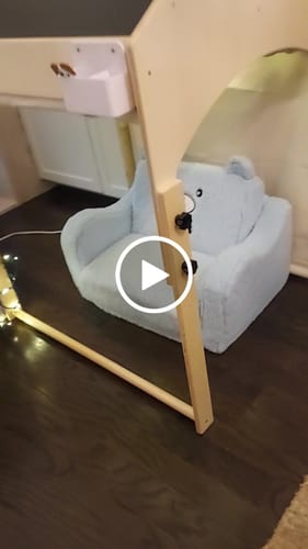 Customer video review of Ash Adjustable Wooden Learning Tent with Kids Desk & Chair – 2-in-1 Play & Study Station