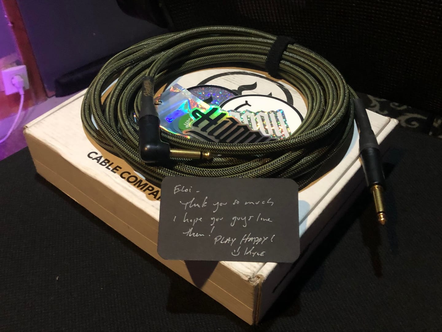 Customer photo review of The Elite Instrument Cable - Black Sage