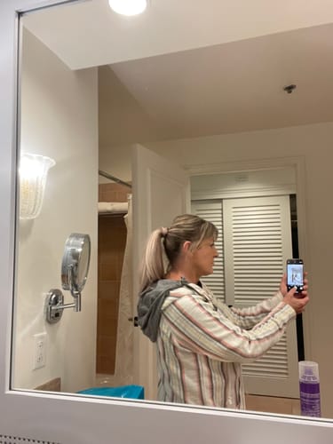 Customer photo review of Full Shine 100% Human Hair Ponytail Extensions Highlight (#P8/60)