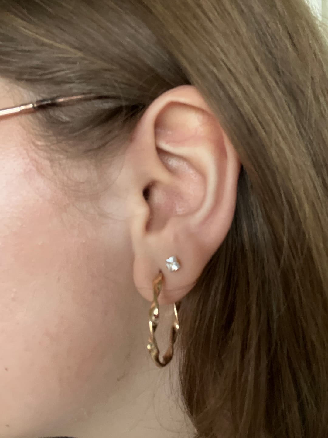 Customer photo review of Cube Stones Ohrstecker | 18K vergoldet
