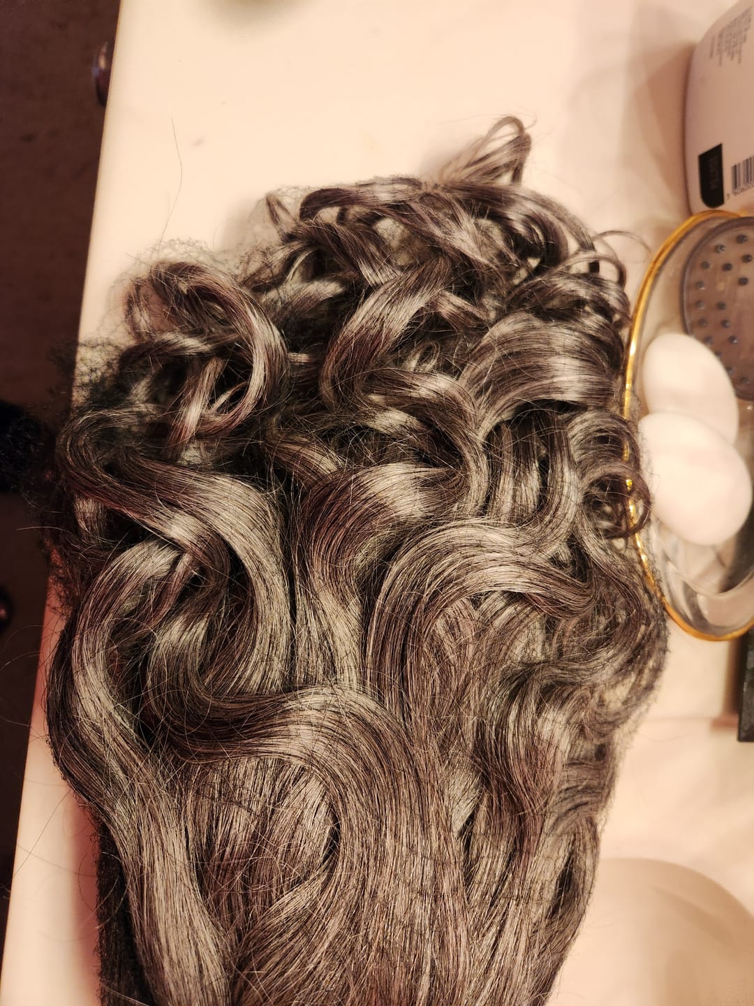 Customer photo review of Luvwin Salt And Pepper Loose Wave 5x5 Closure Glueless Wig 100% Human Hair