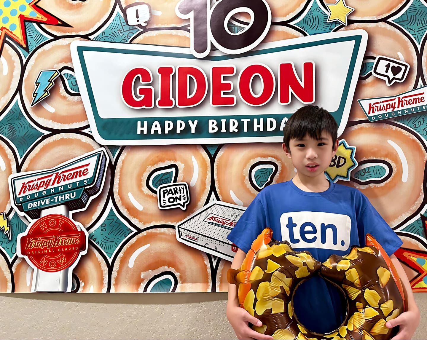 Customer photo review of Personalized Party Banner Krispy Kreme