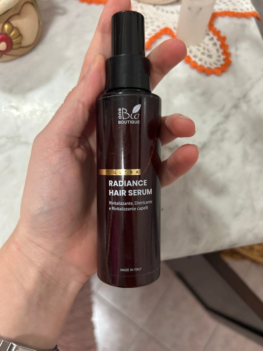 Customer photo review of Radiance Hair Serum