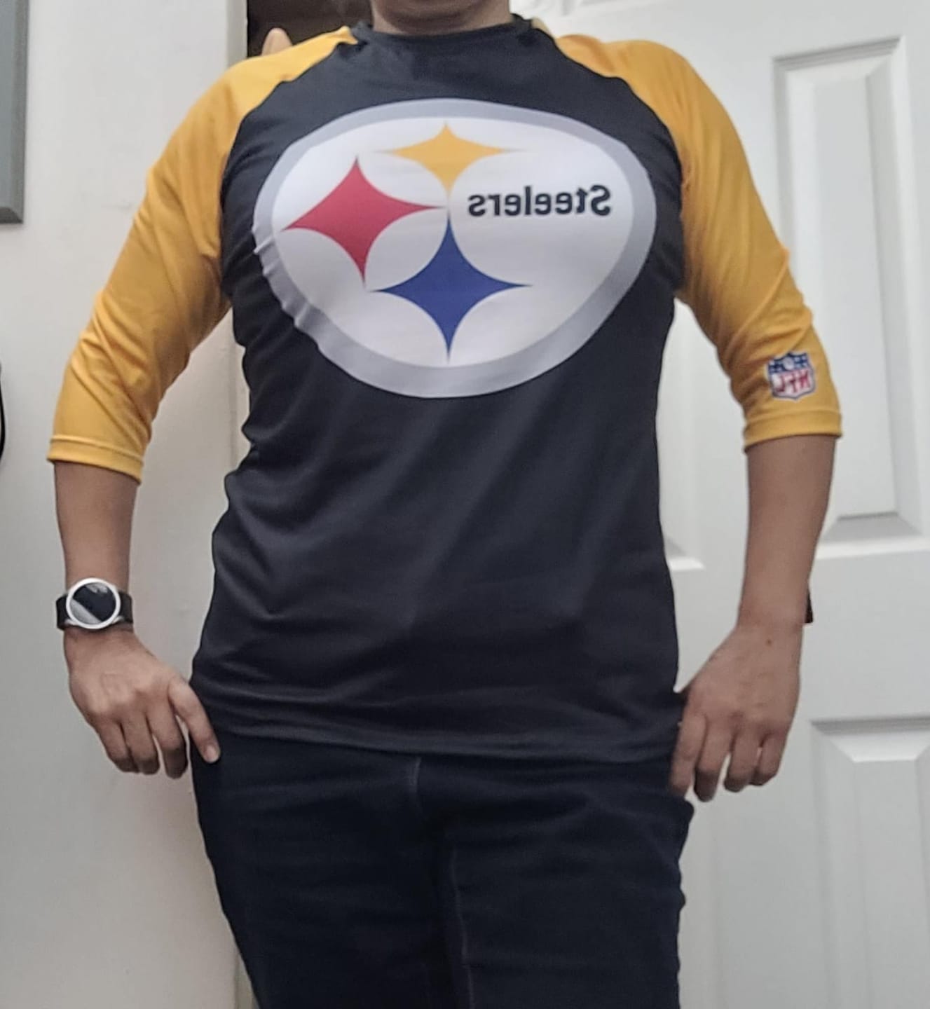Customer photo review of Playera Pijama Ranglan Pittsburgh Steelers