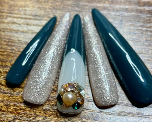 Customer photo review of G594 Bryn Nude Shimmer Gel Polish