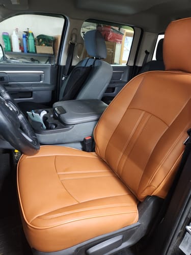 Customer photo review of 2009+ Dodge Ram Custom Leather Seat Covers