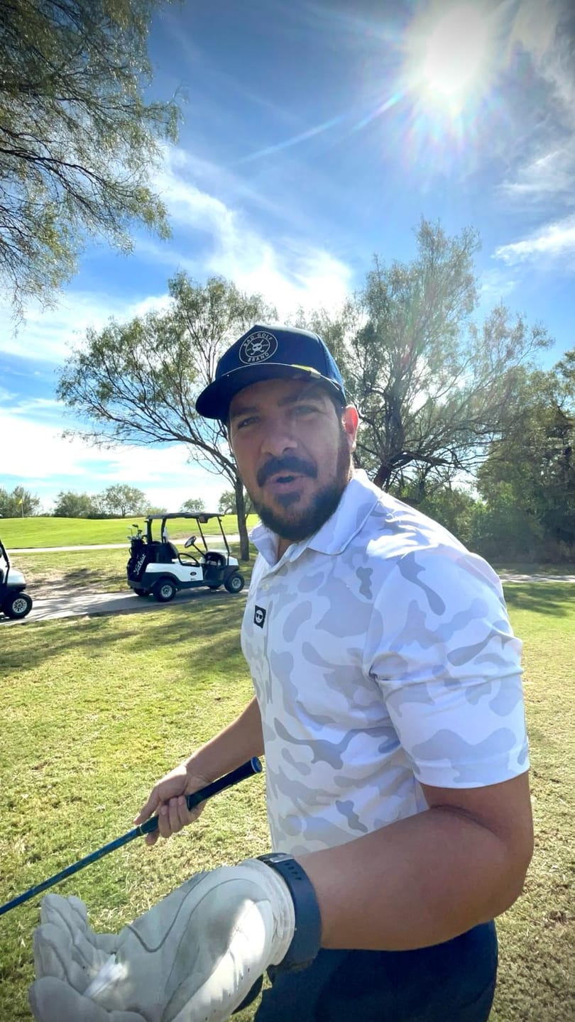 Customer photo review of Navy Camo - Performance Polo