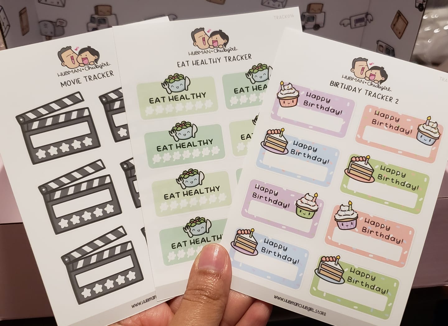 Customer photo review of Movies Tracker Planner Stickers