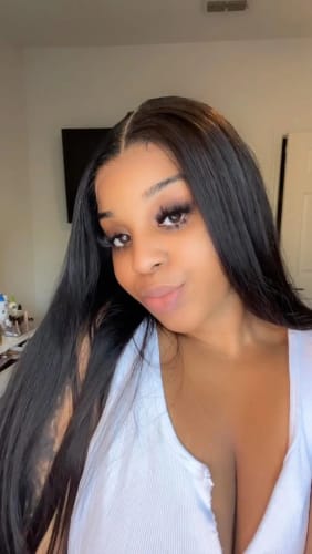 Customer photo review of 5x5 Invisible Lace Closure Glueless Wigs Long Straight Human Hair Wigs 180% Density