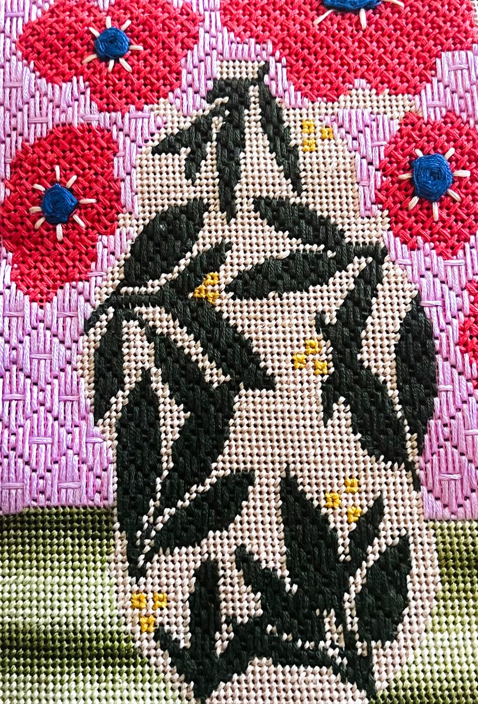 Customer photo review of Poppy Pot Needlepoint Kit