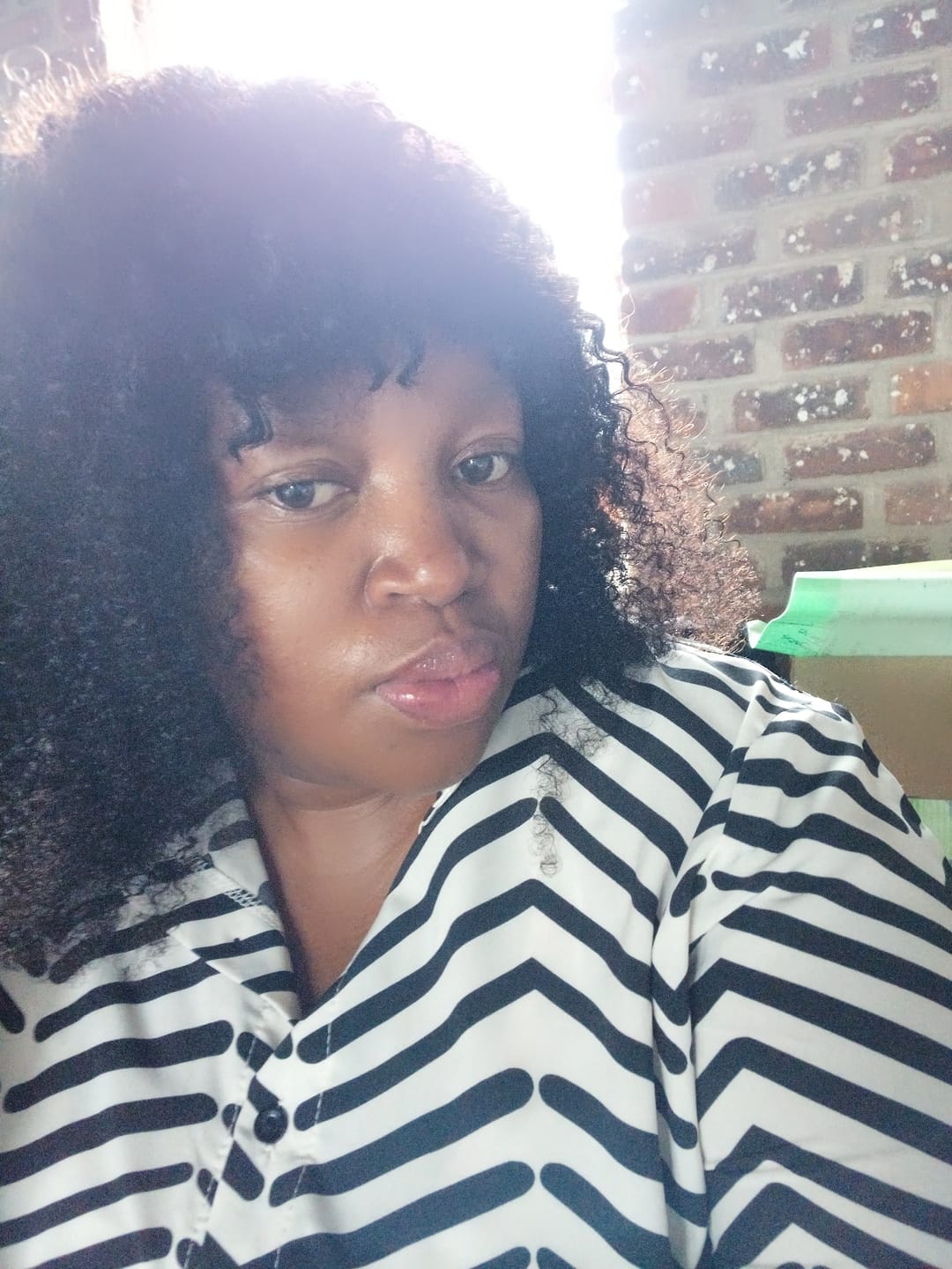 Customer photo review of Brazilian Kinky Curl Fringe - Gabby