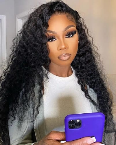 Customer photo review of Glueless 5x5 Lace Closure Wig Deep Wave Real Human Hair Wigs for Women | Pre-bleached Knots