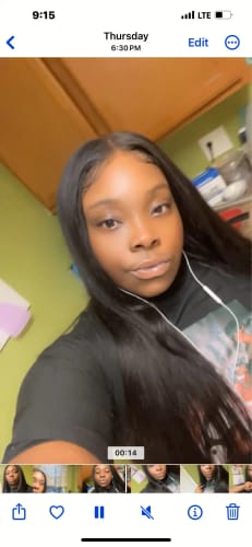 Customer photo review of 5x5 Invisible Lace Closure Glueless Wigs Long Straight Human Hair Wigs 180% Density