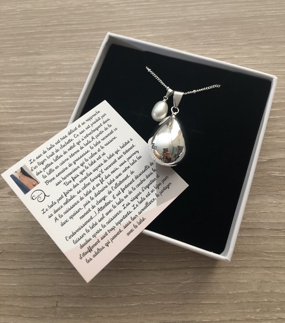 Customer photo review of Bola de grossesse goutte argent pendentif perle d'eau douce