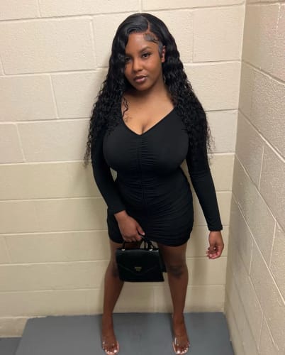 Customer photo review of Kinky Curly Wear Go Glueless Lace Wigs Pre Plucked Closure Wig with Natural Hairline