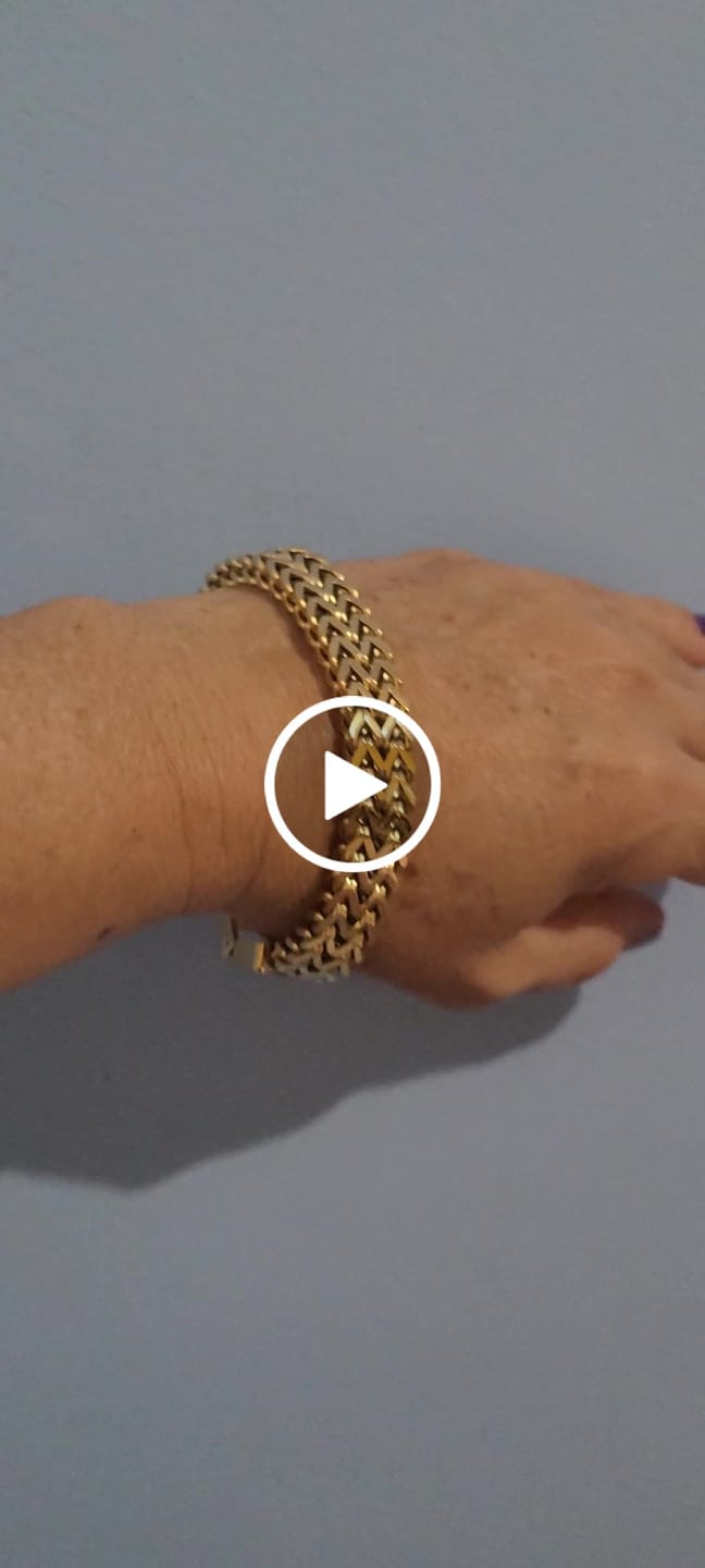 Customer video review of Pulseira Link Banhado em Ouro 18k