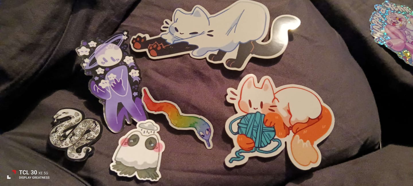 Customer photo review of Cute Ghost Cat Stickers!