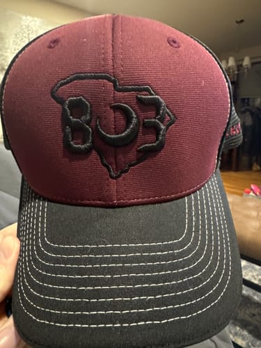 Customer photo review of Richardson 803 Carolina Garnet Steel 2nd Gen Fitted Sportmesh Hat